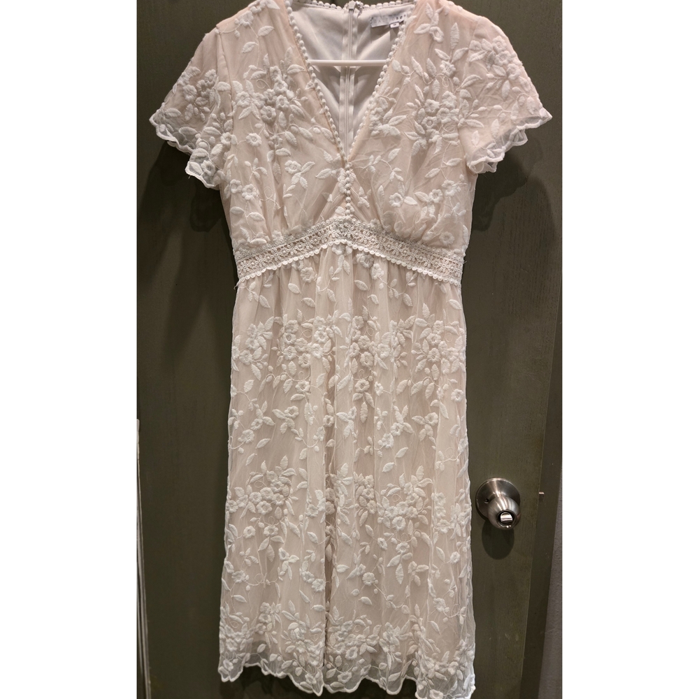 Baltic Born Cream Floral Lace Midi Dress